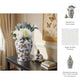 Decorative Temple Jar - White Ceramic Butterflies, 18 in.