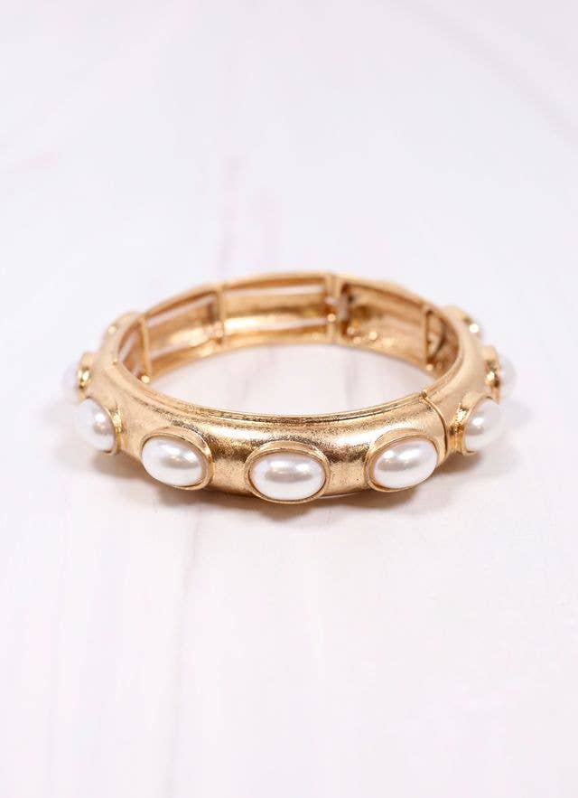 Harriette Pearl Bracelet Gold