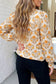 Floral V Neck Casual Shift Tunic Blouse (S-L): Orange