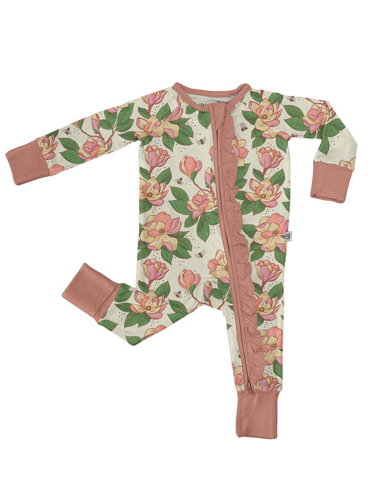 Magnolias - Zip Convertible Pajamas : 0-3 months