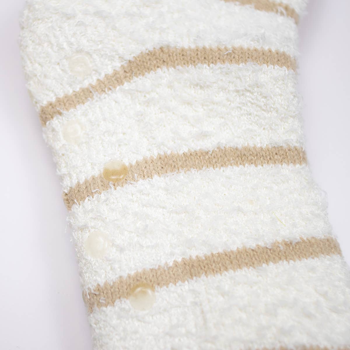 Women's Stripe Snuggle Socks   Off White/Cream   One Size