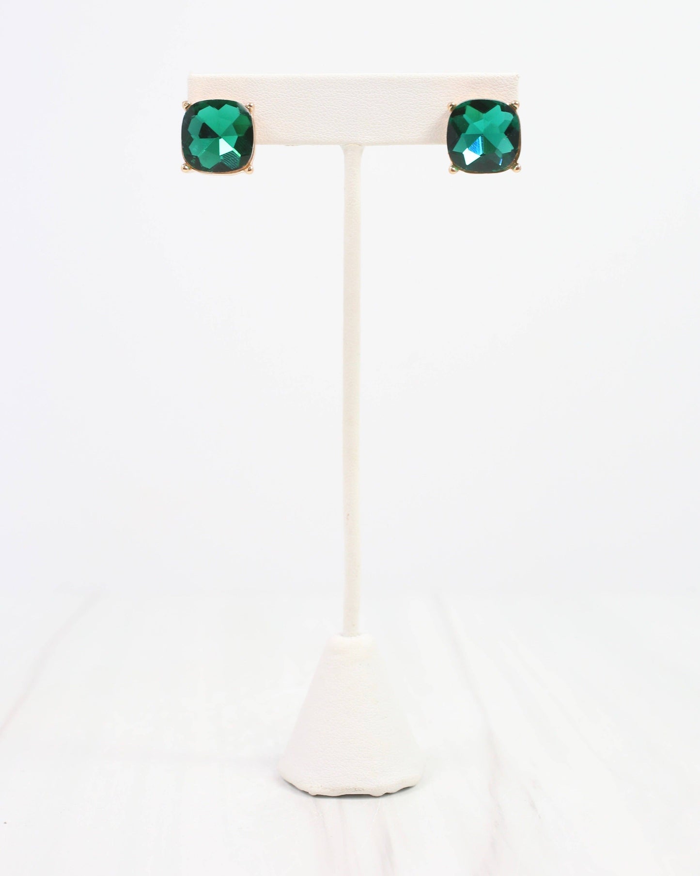 Julien Stone Stud Earring Green: Default