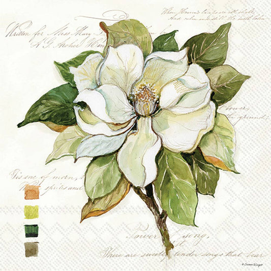 Paper Lunch Napkin Pack of 20 Magnolia Bloom