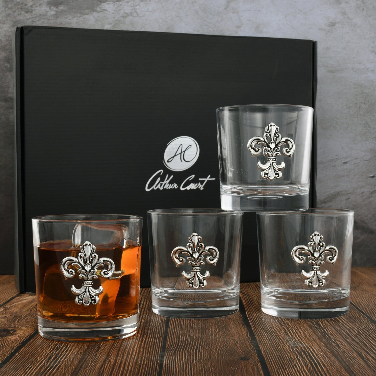 Fleur-De-Lis Bar Glasses (Set of 4)