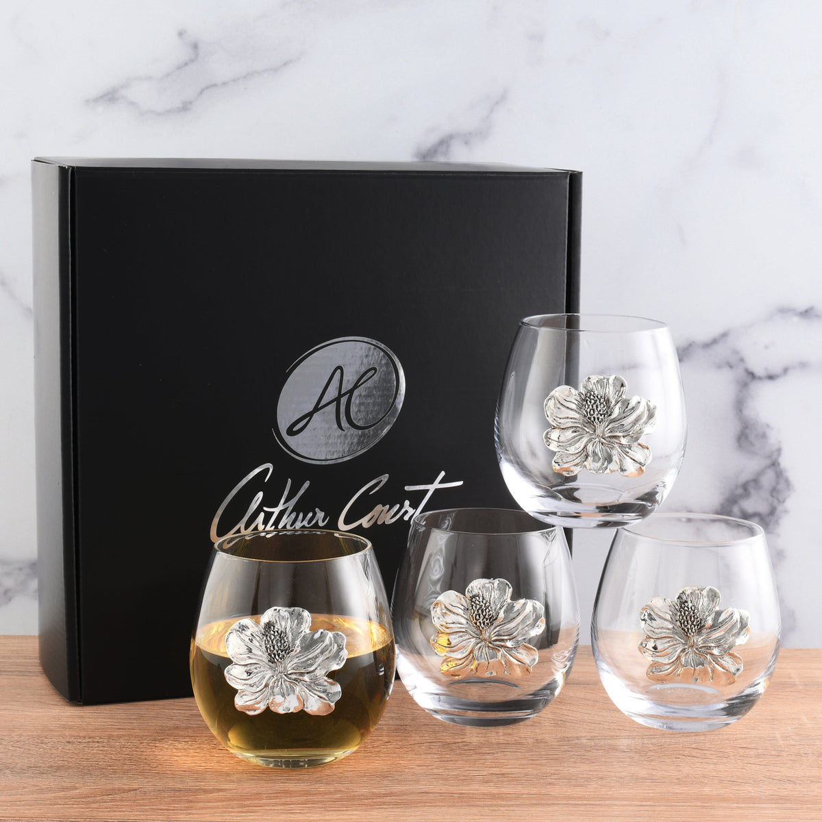 Magnolia Stemless Wine Glass (Set of 4)