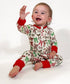 Holiday Bows  - LS Convertible Zip PJs: 0-3 mo