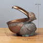 Pelican Resin Storage Bowl Animal Sculpture Home Decor: Dark Green