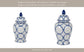 Ceramic Classic Links Decorative Temple Jar - Blue, 18 in.