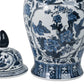 Decorative Vase - Blue Ceramic Flowers Temple, 19 in.