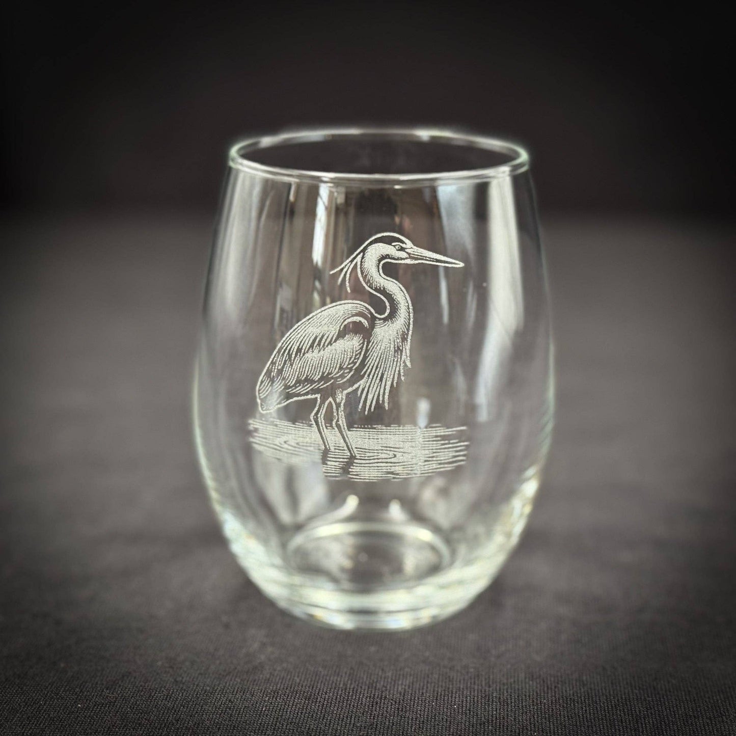 Blue Heron 15 oz Stemless Wine Glass