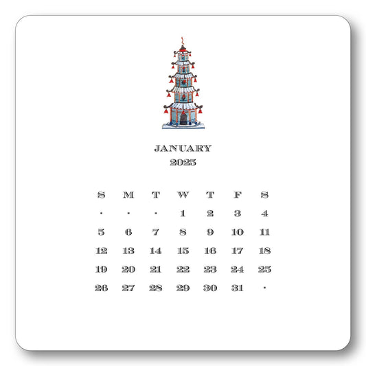 2025 Chinoiserie Calendar with Easel