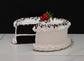Large Fake Vanilla Cake with Slice Missing
