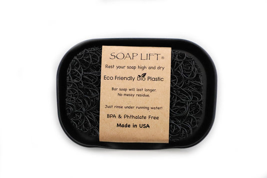 Waterfall Soap DISH SET w/ Soap Lift - Black