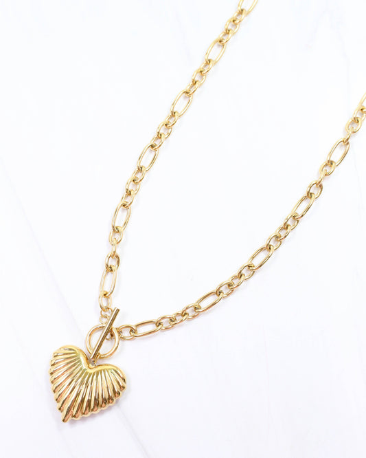 Kathi K Heart Charm Necklace Gold: Default