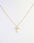 Millville CZ Pave Cross Necklace Gold