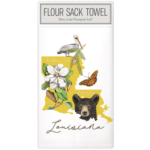 Louisiana State Symbols Large Packaged Towel