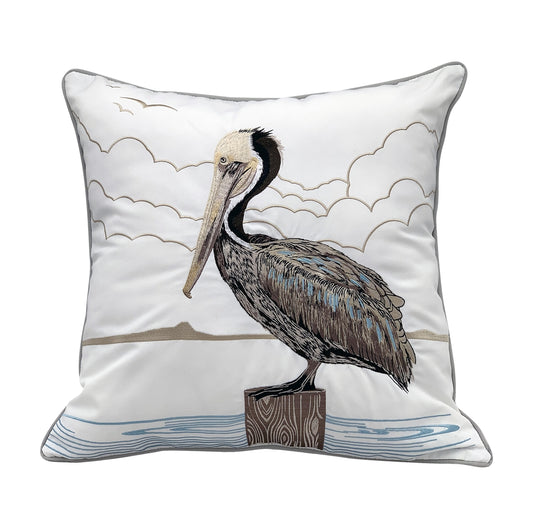 Brown Pelican Indoor/Outdoor Pillow