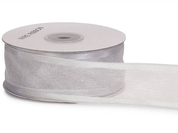 Wired Satin Edge Sheer Ribbon: Ivory / 1 Pack / 1-1/2"x25 yards