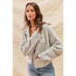 PEARL EMBELLISH SWEATER HOLIDY CHRISTMAS CARDIGAN: LT GREY / L