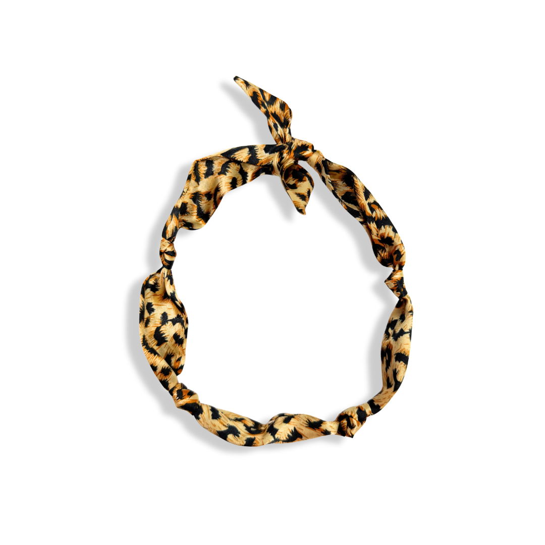 Scarf Bandana for Charm Necklace DIY - Multiple Options: Light Blue- Cream - Leopard