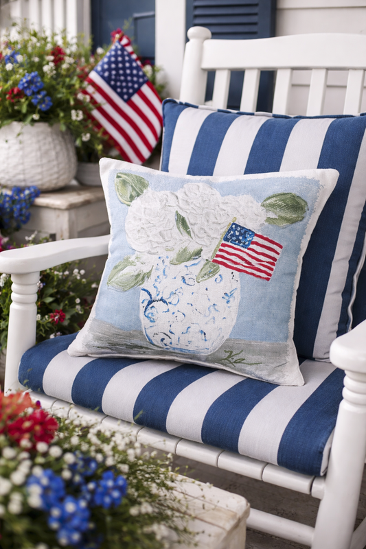 GA Hydrangea Flag Pillow
