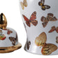 Multicolor 14x7 in. Ceramic Glam Temple Jar with Butterflies