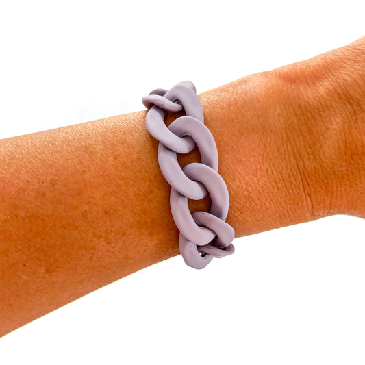All Chunky Acrylic Chain Link Bracelet: Matte Amethyst