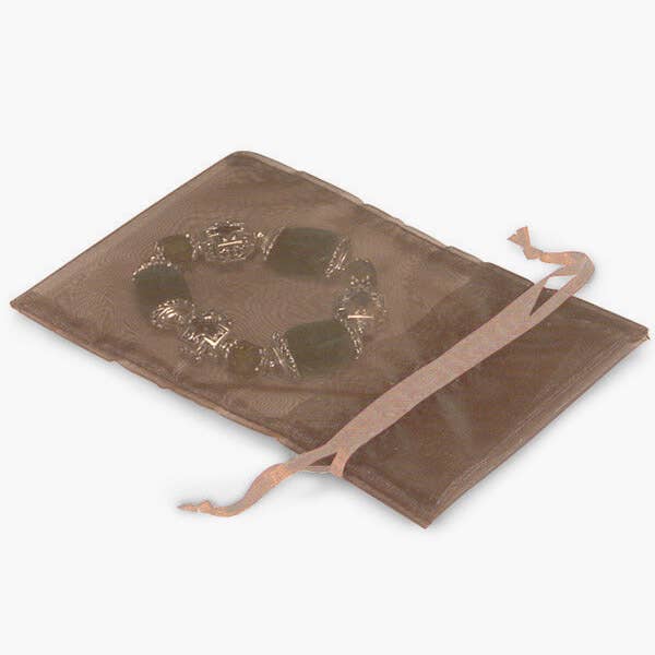 Organza Sheer Drawstring Bags: Hunter Green / 10 Pack / 4x6"