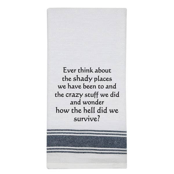 NEW BB-E-33 White Kitchen Towel "Ever think..." 