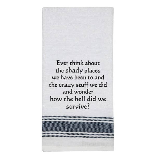 NEW BB-E-33 White Kitchen Towel "Ever think..."