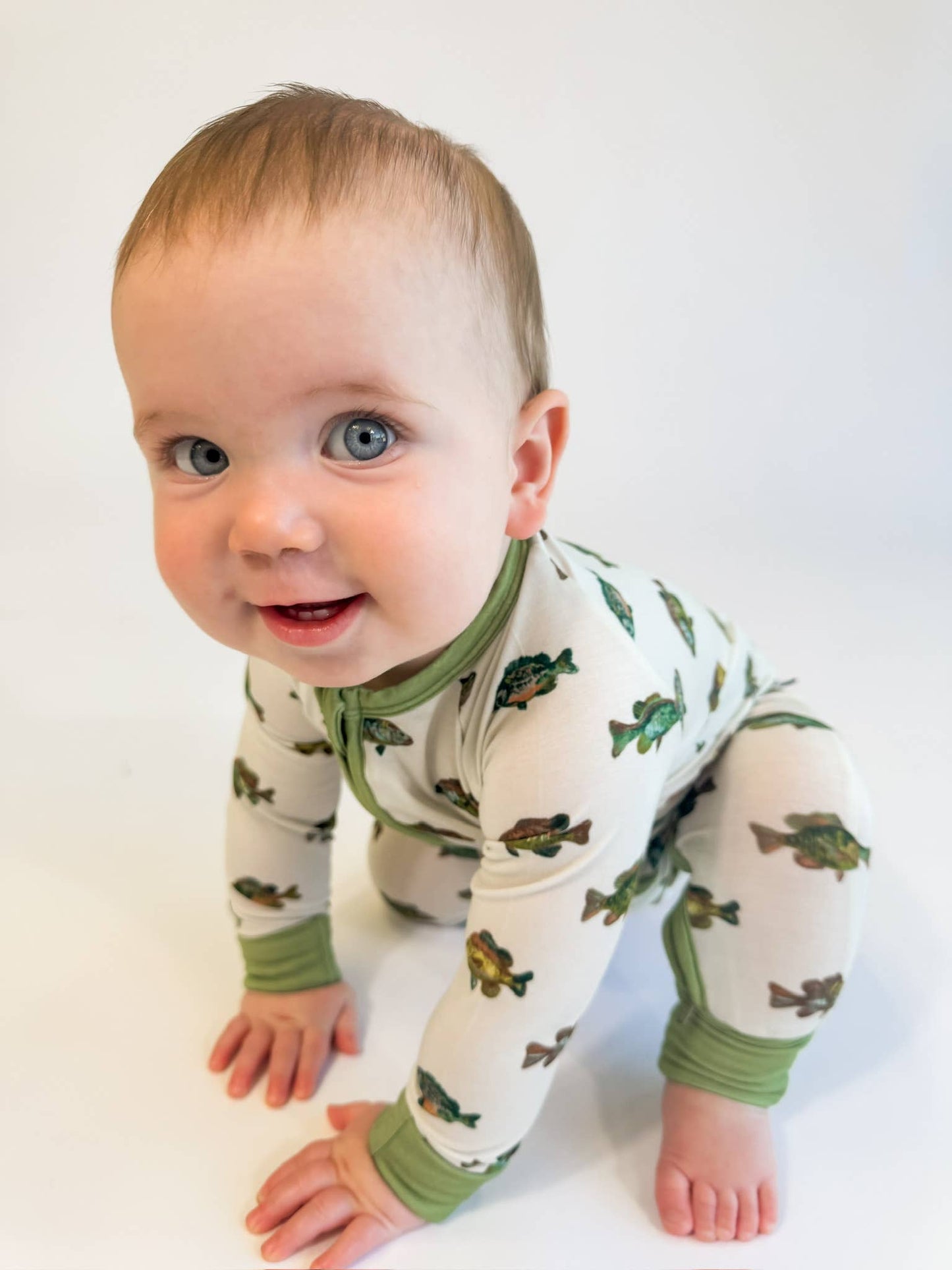 Lake Fish - Convertible Zip PJs: 0-3 months