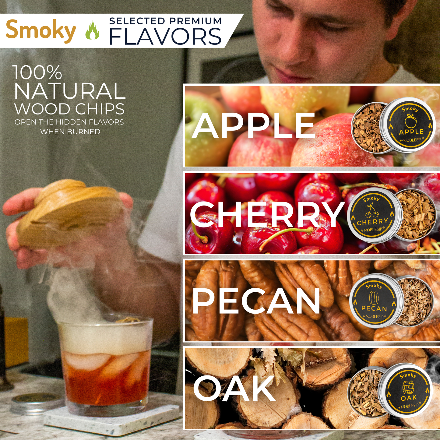 Cocktail Smoker Kit, Premium Home Bar Gift Set, Whiskey Men: No Personalization