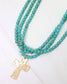 Barstow Layered Beaded Cross Necklace Turquoise: Default