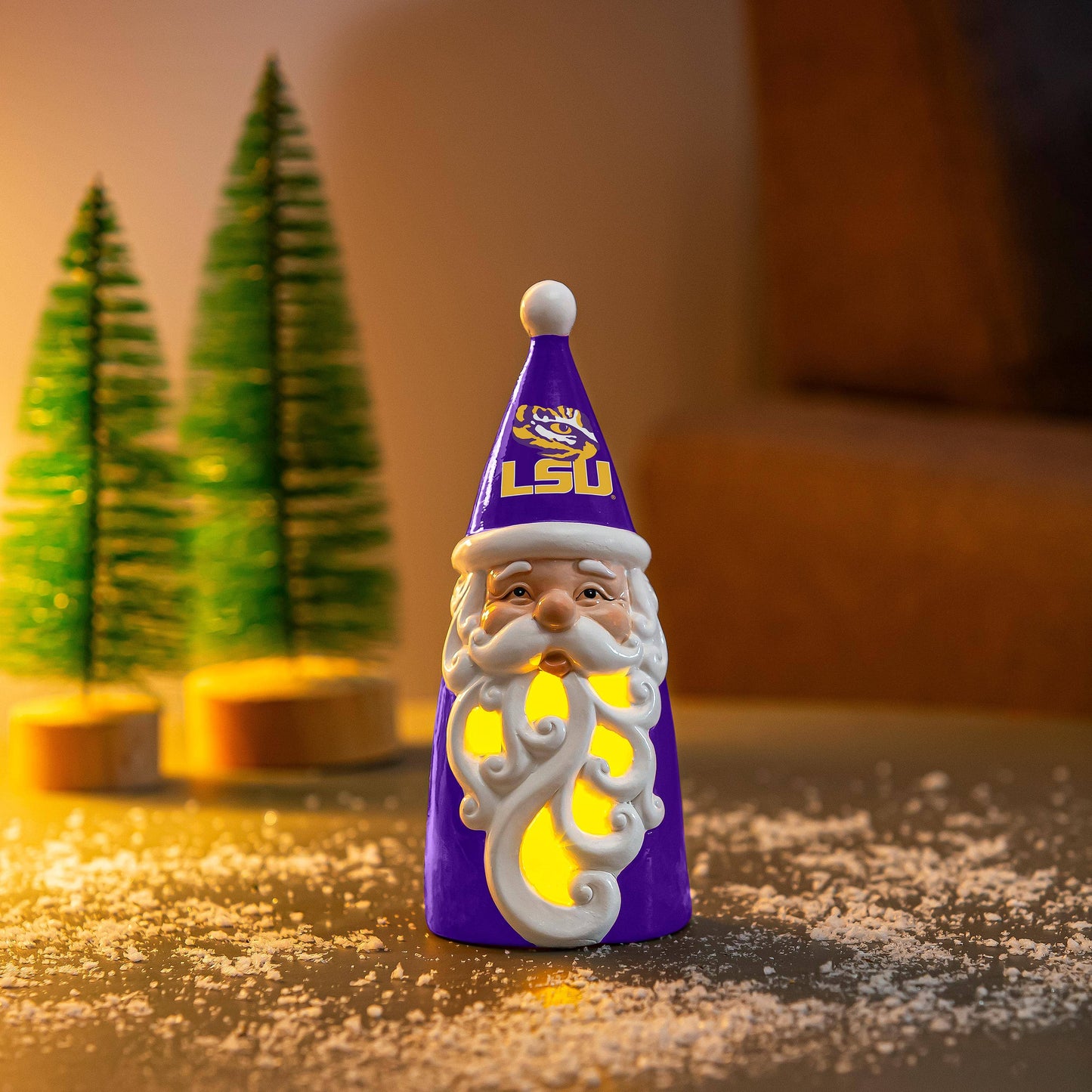 Louisiana State University Santa LED Statuary, 8"