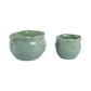 Green Ceramic Round Wavy Edge Planters (2 Sizes)