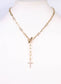 Conroy CZ Cross Toggle Necklace GOLD