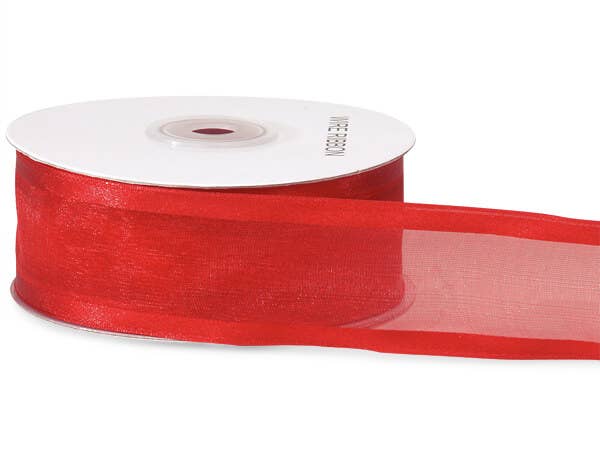 Wired Satin Edge Sheer Ribbon: Ivory / 1 Pack / 1-1/2"x25 yards