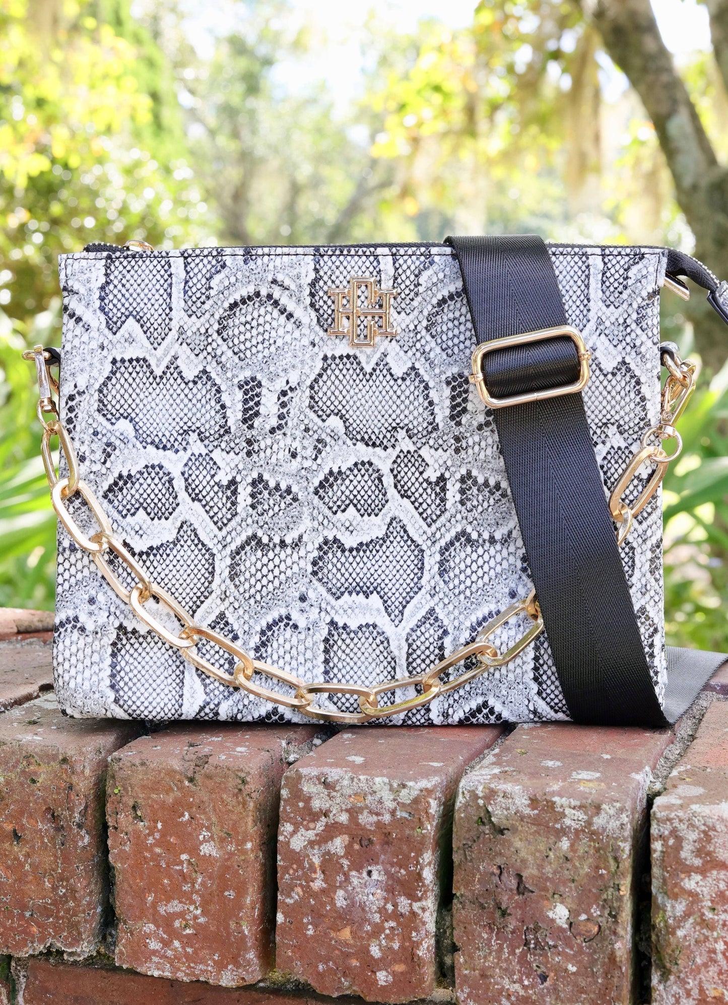 Ariana Crossbody CHARCOAL Vegan Snake: