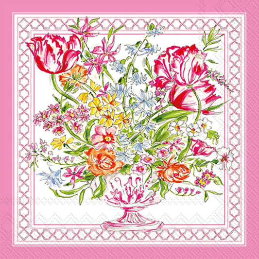 Paper Lunch Napkins Set/20 Pink Botanical