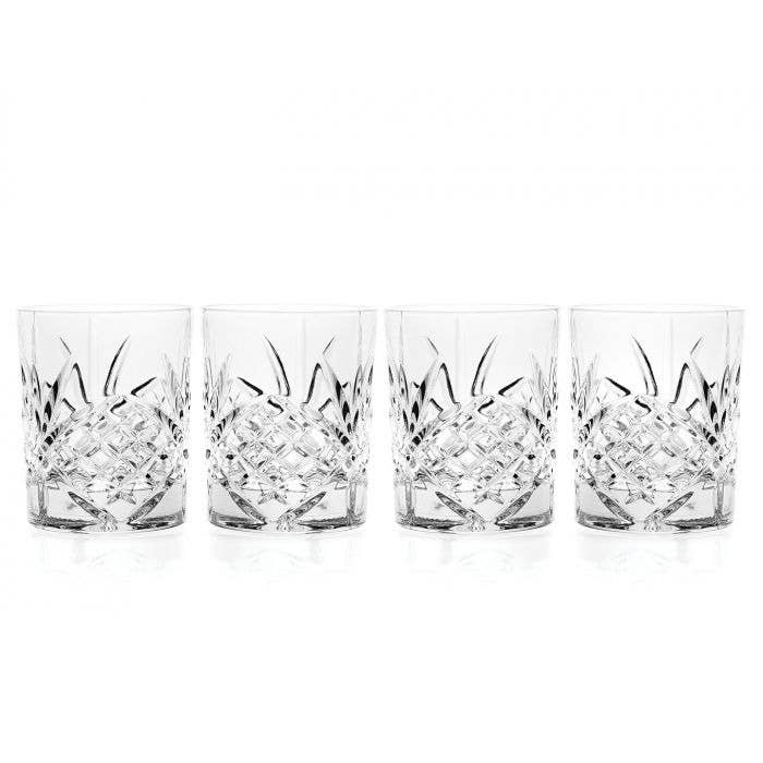 Godinger Highball Glasses Beverage Glass Cup Set, Goblets, DOFs Dublin Rainbow Set of 4