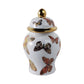 Multicolor 8x5 in. Ceramic Glam Temple Jar with Butterflies
