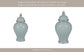 Ceramic Rope Temple Lidded Decorative Jar - Blue, 14 in.