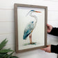 Blue Crane - Bird Canvas Wall Art - Wood Framed Wall Art: 24x36" Extra Large Canvas Art with Thick Wood Frame