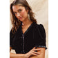 CHRISTMAS HOLIDAY VELVET RUFFLED MINI DRESS: BLACK / XL