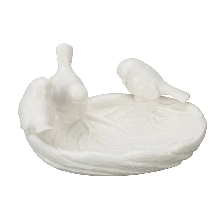 Ceramic Leaf Dish w/Birds