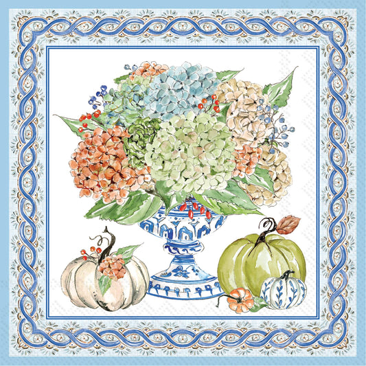 Fall Hydrangea Urn Cocktail Napkins