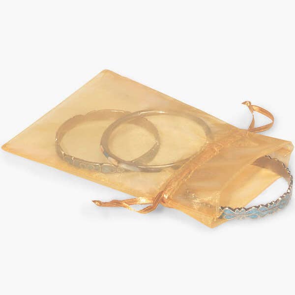 Organza Sheer Drawstring Bags: Hunter Green / 10 Pack / 4x6"