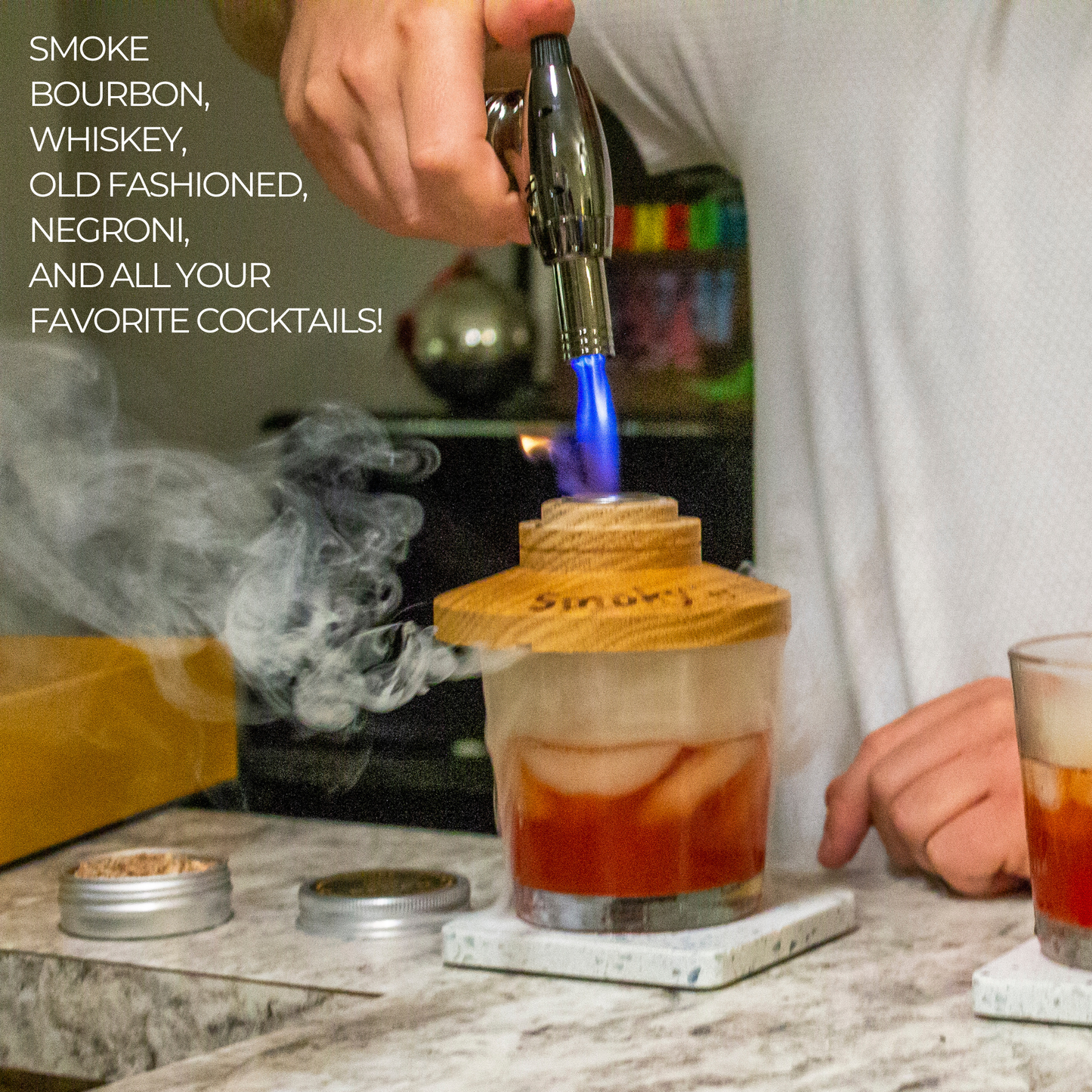 Cocktail Smoker Kit, Premium Home Bar Gift Set, Whiskey Men: No Personalization