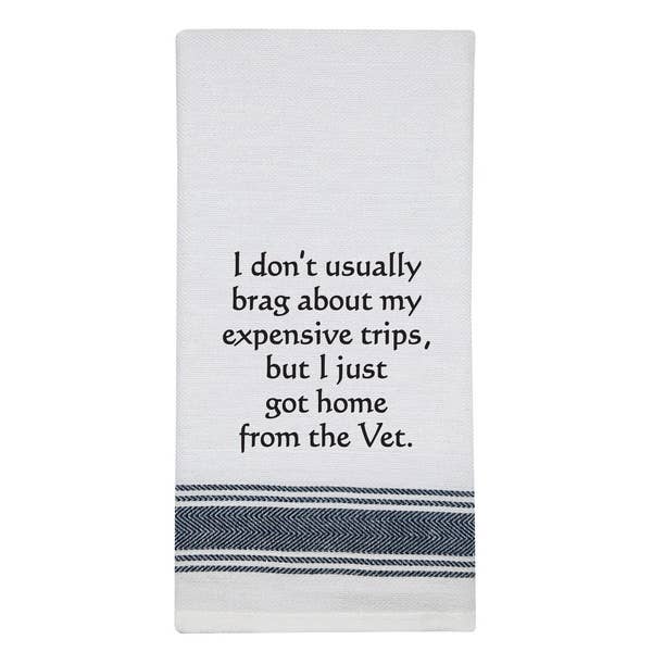 NEW BB-I-399 White Kitchen Towel "I don't usually brag..." 