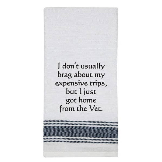 NEW BB-I-399 White Kitchen Towel "I don't usually brag..." 